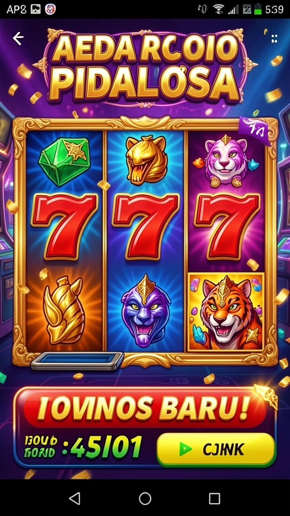 Screenshot permainan slot dengan tema petualangan.