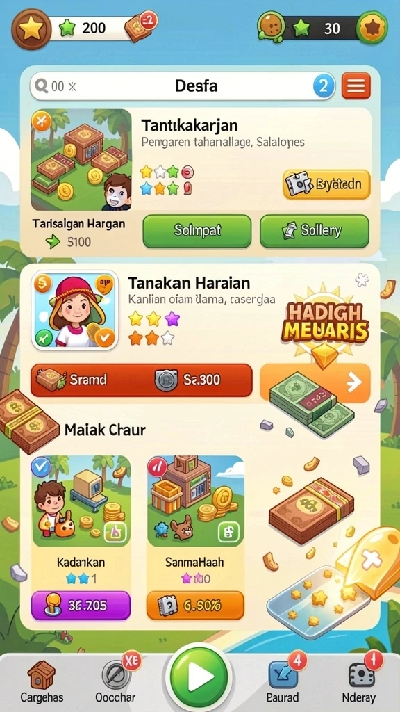 Leaderboard yang menampilkan peringkat pemain terbaik.