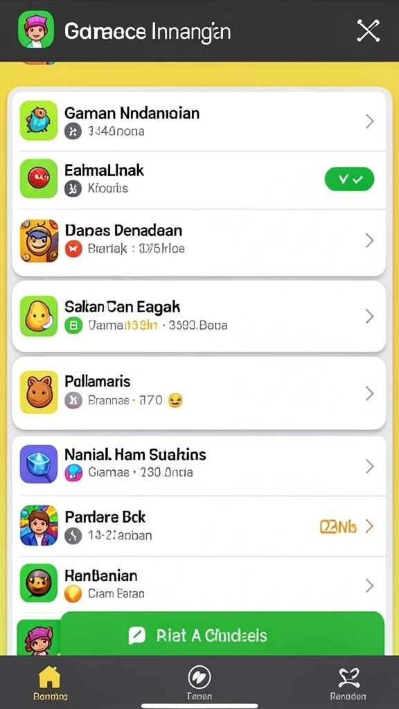 Tampilan awal permainan dengan desain yang menarik.