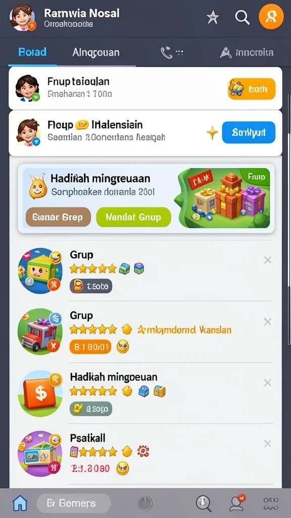 Fitur komunitas yang memungkinkan interaksi antar pemain.