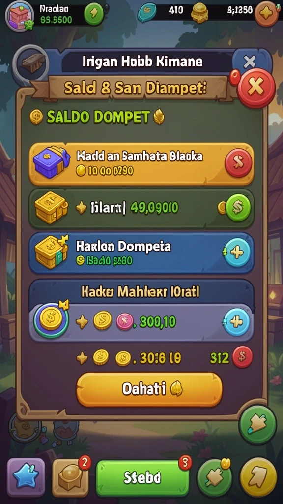 Tampilan utama menu permainan yang menarik.