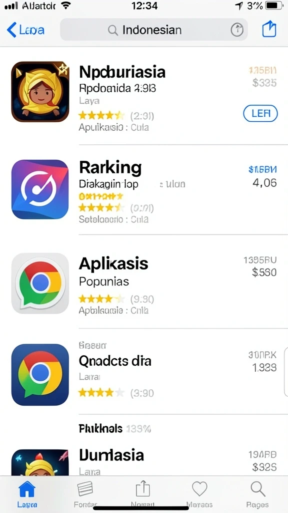 Tampilan leaderboard dengan skor tertinggi.
